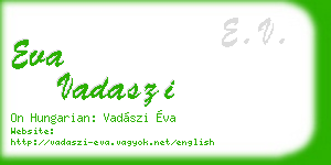 eva vadaszi business card
