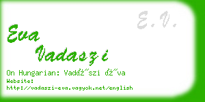 eva vadaszi business card